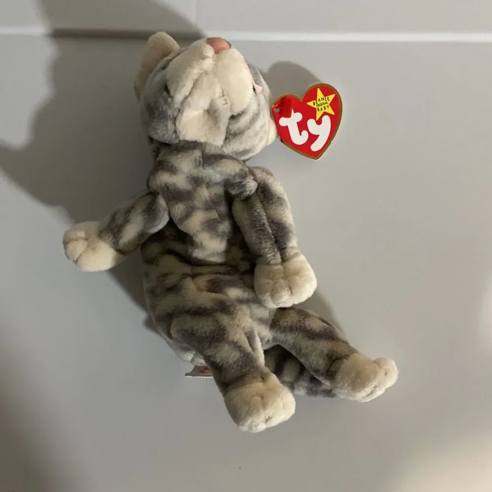 TY BEANIE BABY SILVER THE CAT 1999 PE FILLED PLUSH TOY NWT